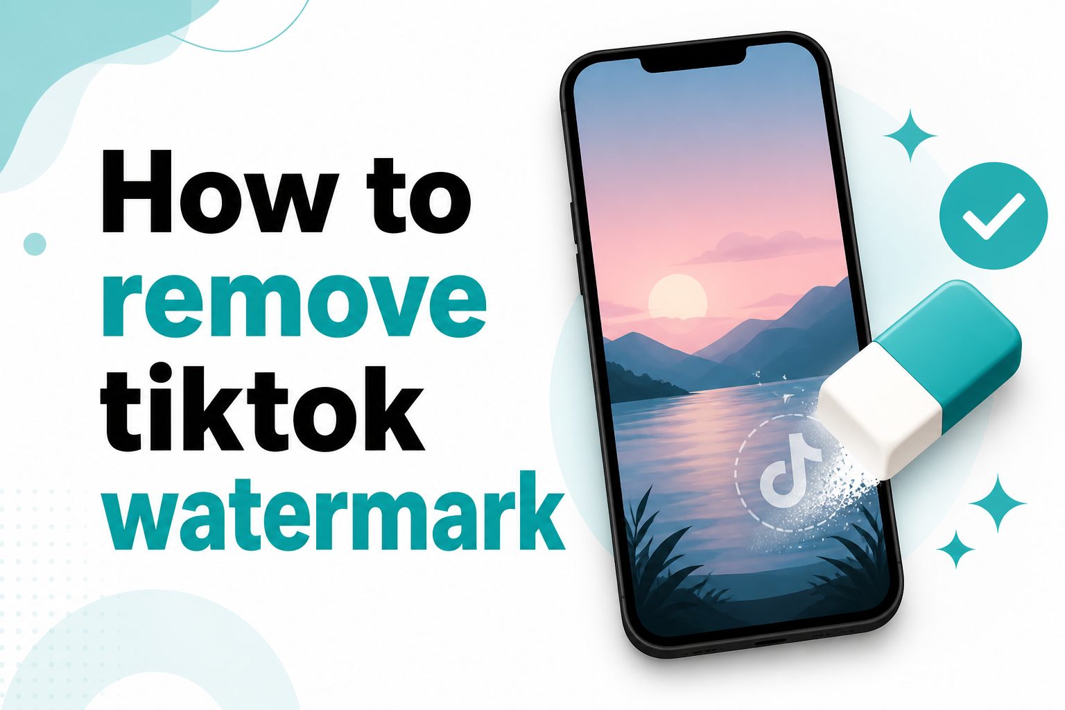how-to-remove-tiktok-watermark-e1284 Smartphone showing a TikTok video editing screen with a watermark removal tool